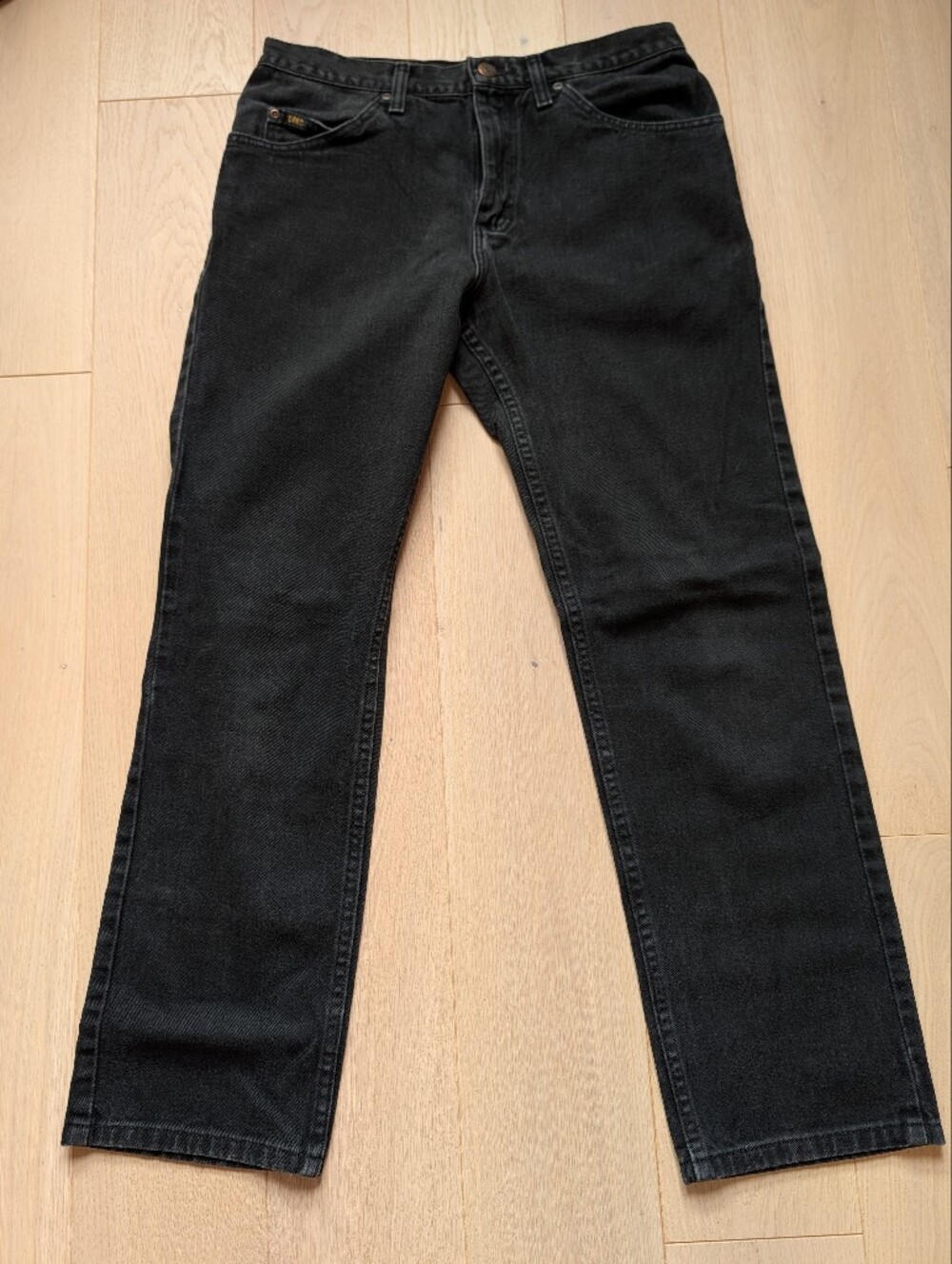 Vintage 1999 Washed Black Straight Leg Jeans